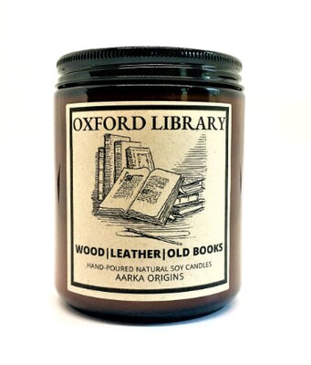 Oxford Wizard Library, Book Lover Candle, Book Candle Scent, Book Candle, Literary Candle, Soy Candle, Scented Candle, Handmade Soy Candle - image1